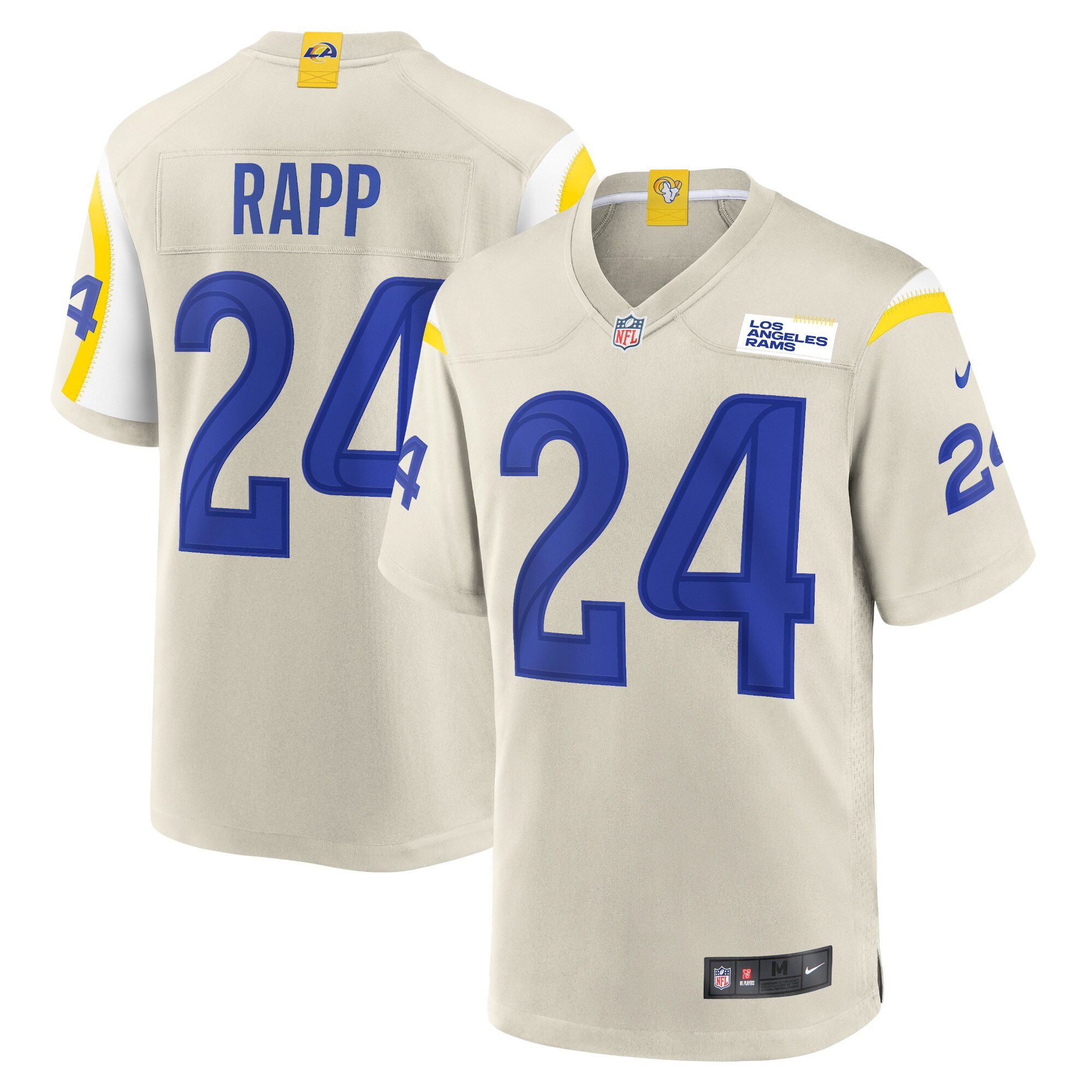 Men Los Angeles Rams #24 Taylor Rapp Nike Cream Game Alternate NFL Jersey->los angeles rams->NFL Jersey